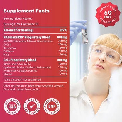 NAD+ 1000mg LipoBlend™ (Delicious Raspberry Formula)