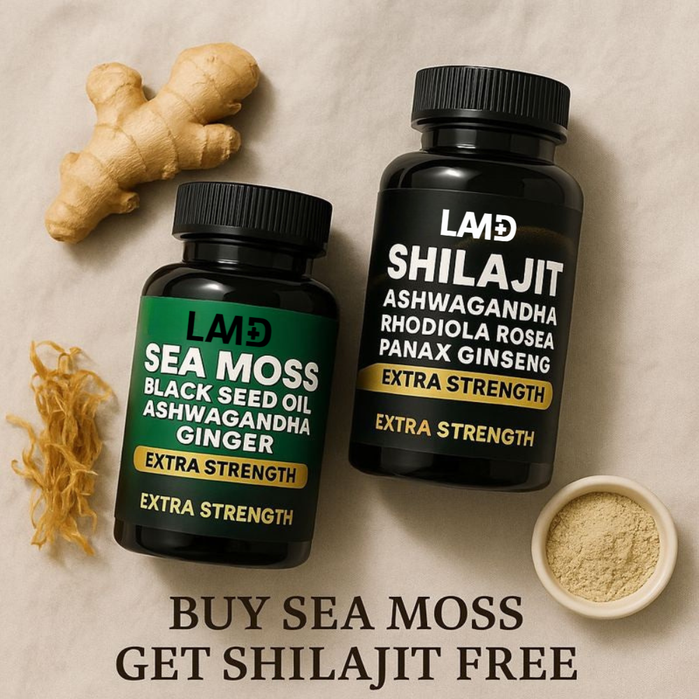 LAMD Nature's Boost Kit - Sea Moss + FREE Shilajit (BOGO•60-Cnt)