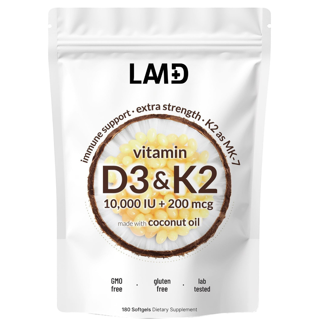LAMD Vitamin D3 K2 Supplement Softgels
