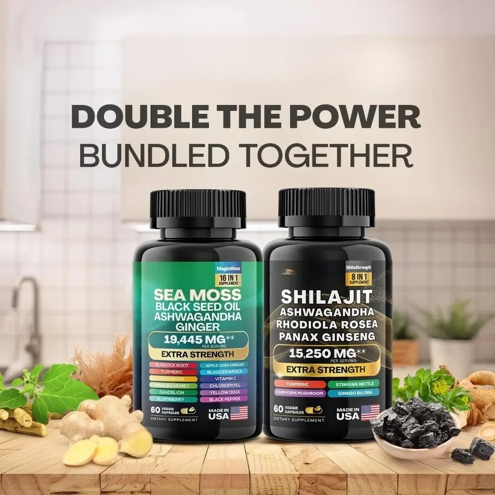 LAMD Nature's Boost Kit - Sea Moss + FREE Shilajit (BOGO•60-Cnt)
