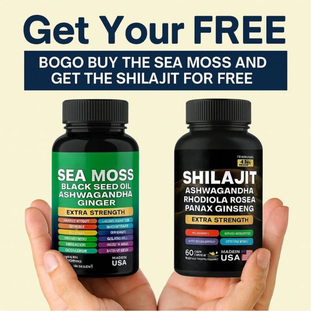 LAMD Nature's Boost Kit - Sea Moss + FREE Shilajit (BOGO•60-Cnt)
